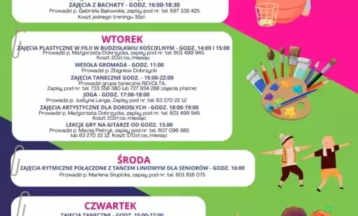 zdjęcie przedstawia fragment plakatu KUlturalny Rozkład jazdy