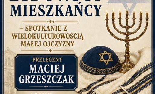 Zdjęcie przedstawia zapowiedź spotkania z kleczewskim historykiem Maciejem Grzeszczakiem, które odbędzie się  28 maja o godz. 16.00